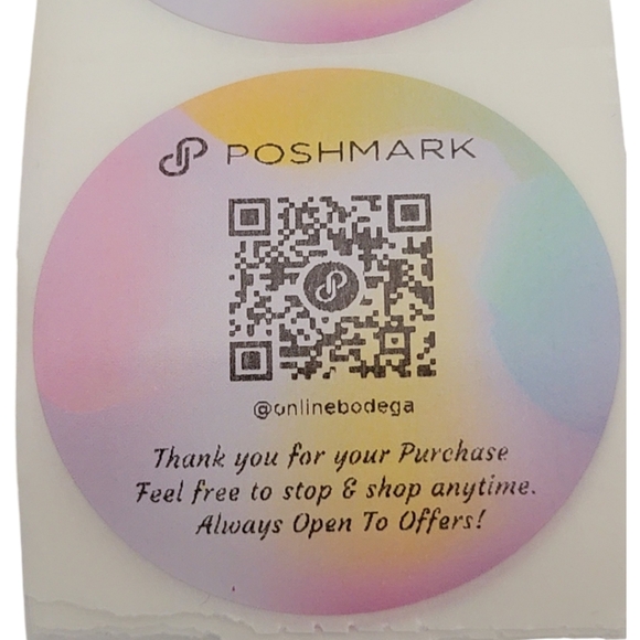 Thank you for your Purchase Poshmark QR Code Round Stickers 50ct 2inch Style 1 - Picture 1 of 8
